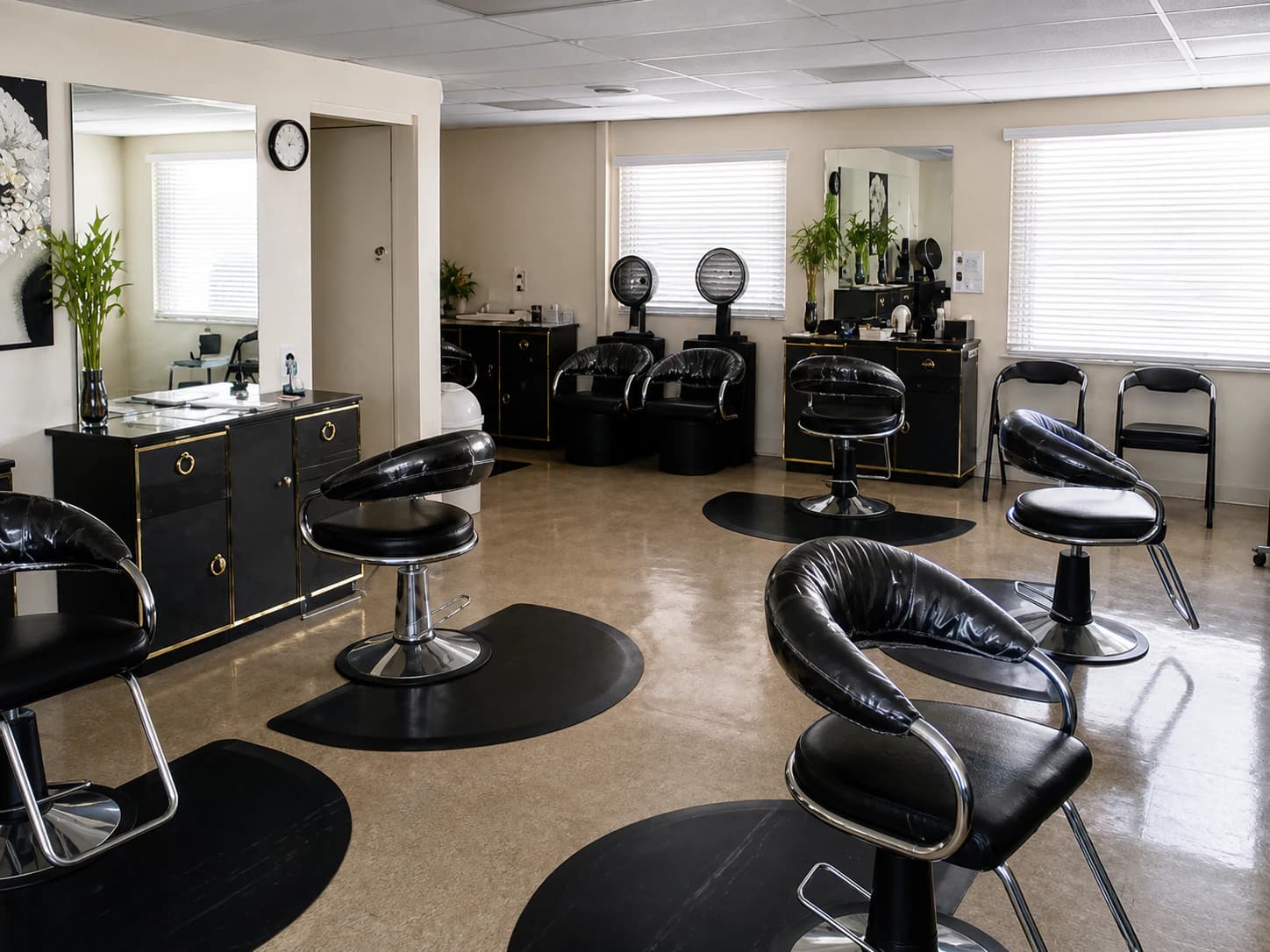Real salon floor at Chino's One Stop Hair Salon